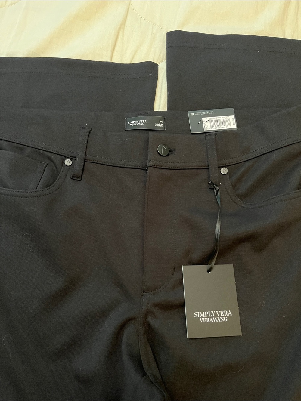 Vera Wang Black Bootcut Cloth Pants - Picture 2 of 7